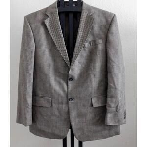 Oscar de la Renta Men's Lambswool Blazer Checkered Jacket 44R 50 Chest